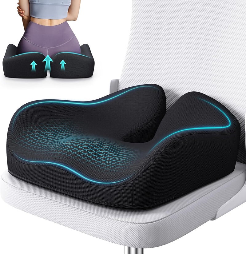 Benazcap Memory Foam Seat Cushion for Office Chair, Ergonomic Chair Cushions for Tailbone Pain Relief, Sciatica & Back Support, Office Chair Cushion & Car Seat Cushion - Image 1